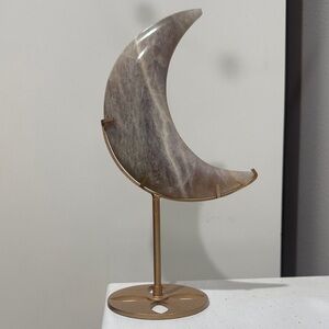 Elegant Brown Crescent Moon Sculpture